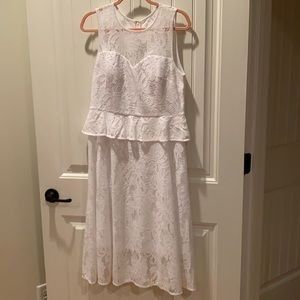 White peplum dress